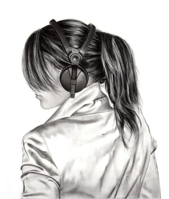 Рисованные картинки девушек со спины003