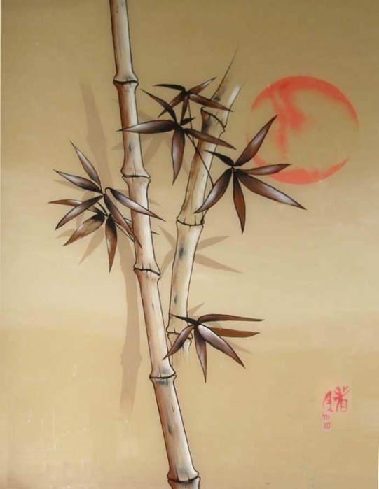 Рисунки бамбука в японском стиле019