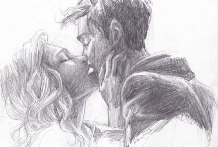 Рисунки девушка и парень влюбленные карандашом 019