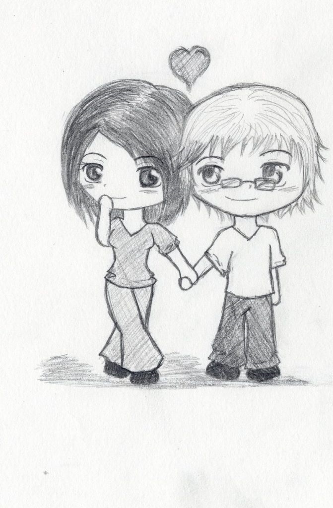 Рисунки девушка и парень влюбленные карандашом 021