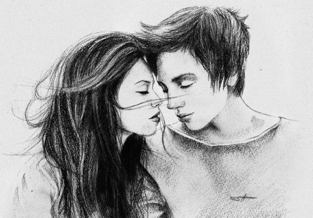 Рисунки девушка и парень влюбленные карандашом 023