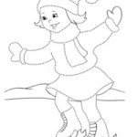 Рисунок девочка катается на коньках002