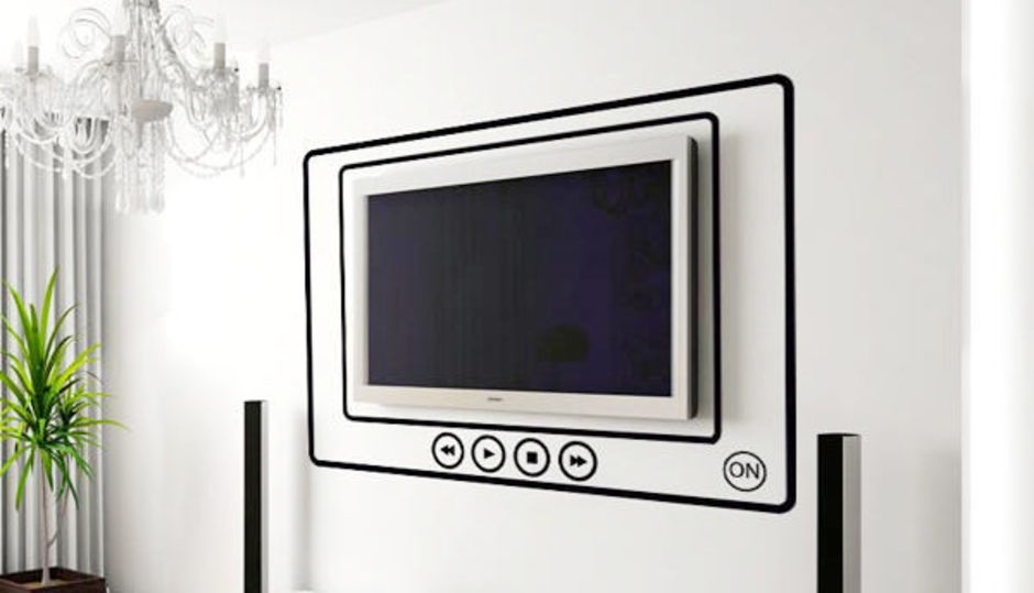 Телевизор в раме на стене фото012