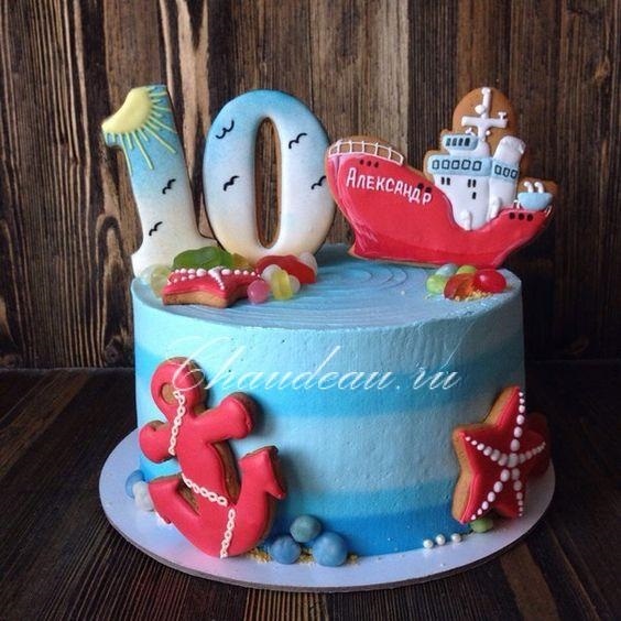 Фото детский торт в морском стиле 024