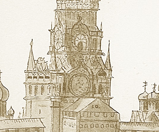 Часы кремлевские рисунок 021