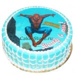 Человек паук оформление торта фото008