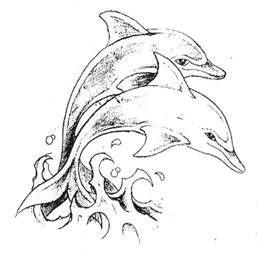 Шаблон дельфин для вырезания 007