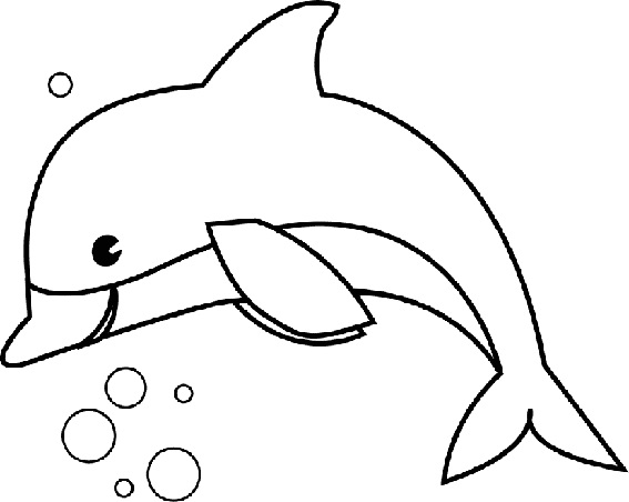 Шаблон дельфин для вырезания 018