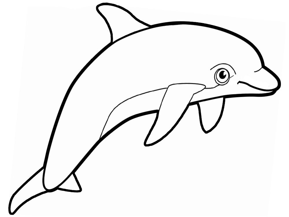 Шаблон дельфин для вырезания 019