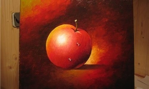 Яблоко картина маслом 006
