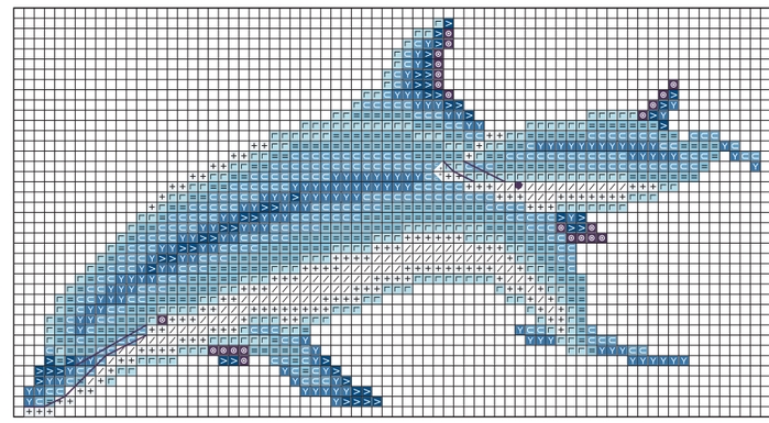 Схема для вышивания крестиком кит