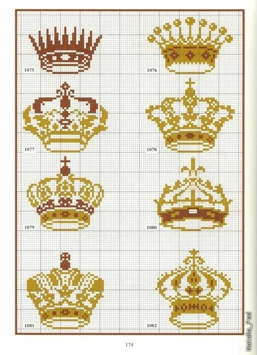 Корона рисунок по клеточкам