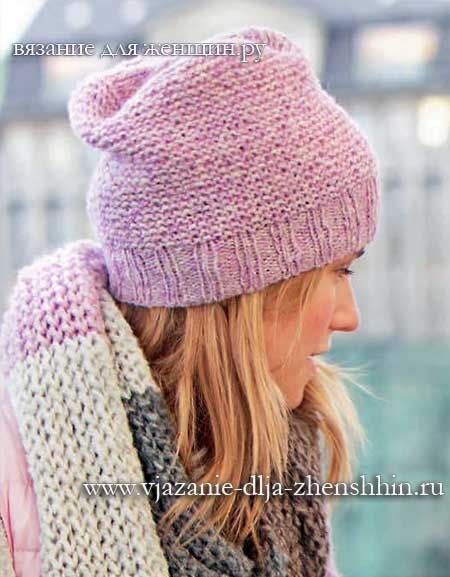 Красивые картинки серо розовая вязаная шапка012