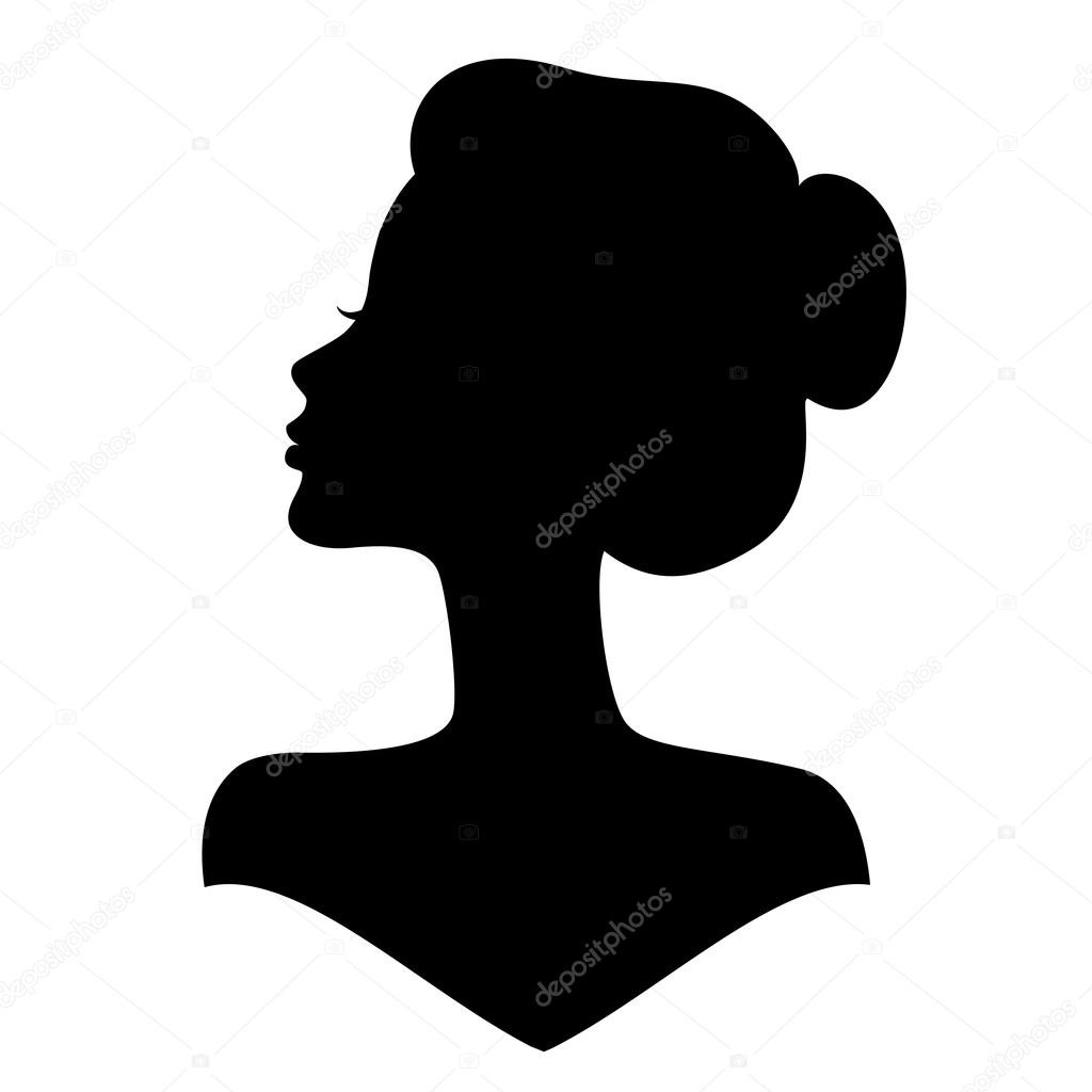 Силуэт женской головы в профиль