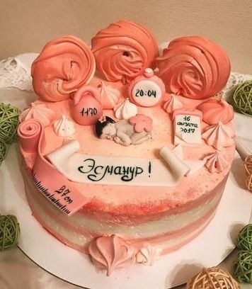Красивые картинки торт на выписку из роддома для девочки кремовый010