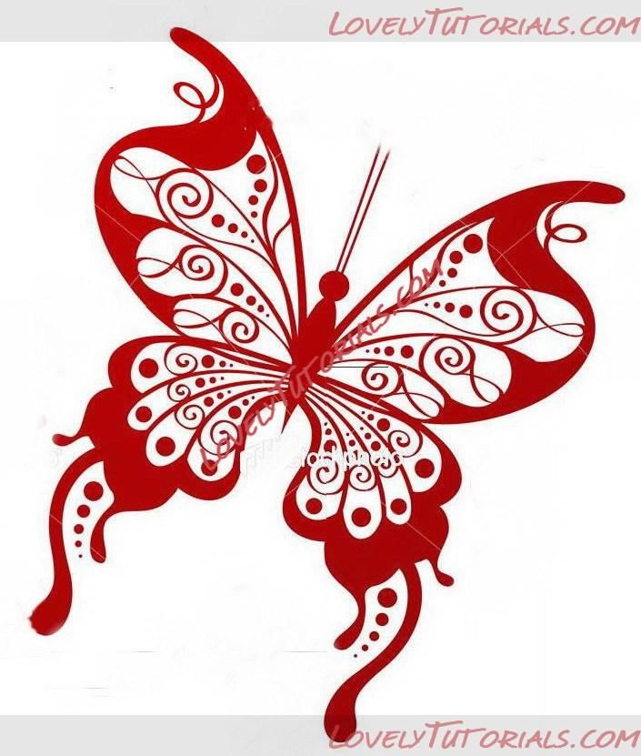 Красивые картинки трафарет бабочки из айсинга008