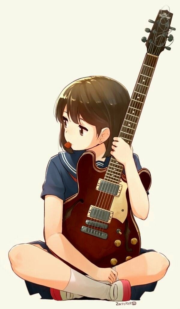 Аниме картинки девушки с гитарой 001