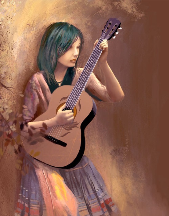 Аниме картинки девушки с гитарой 010
