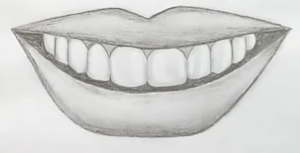 Рот с зубами рисунок 002