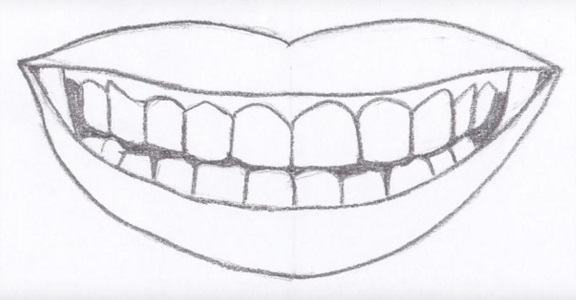 Рот с зубами рисунок 012