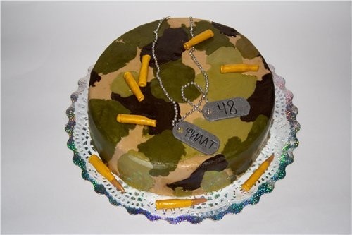 Торт военный из мастики 014