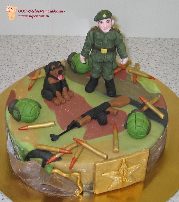 Торт военный из мастики 023