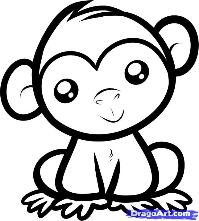 Рисунки обезьянки 001