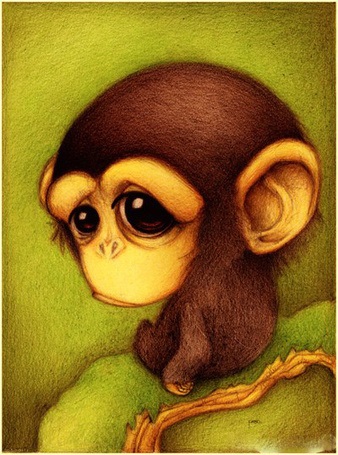 Рисунки обезьянки 014
