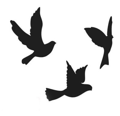 Силуэты птиц для вырезания из бумаги 017
