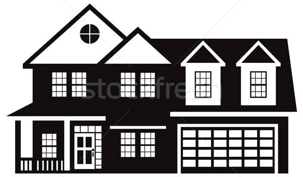 Черно белые рисунки домов 007