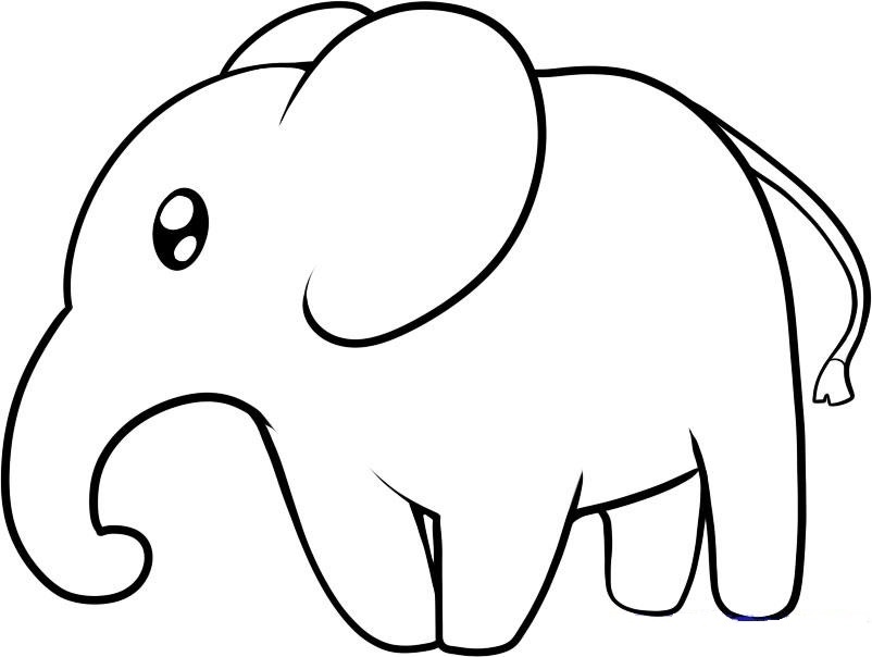 Картинки для срисовки слона 008
