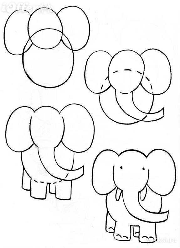 Картинки для срисовки слона 009