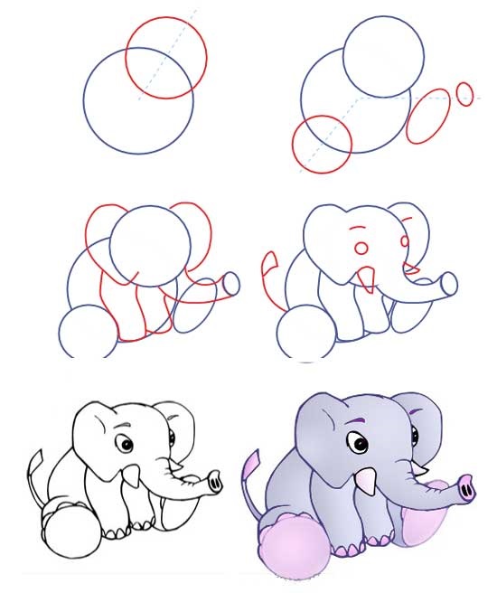 Картинки для срисовки слона 013