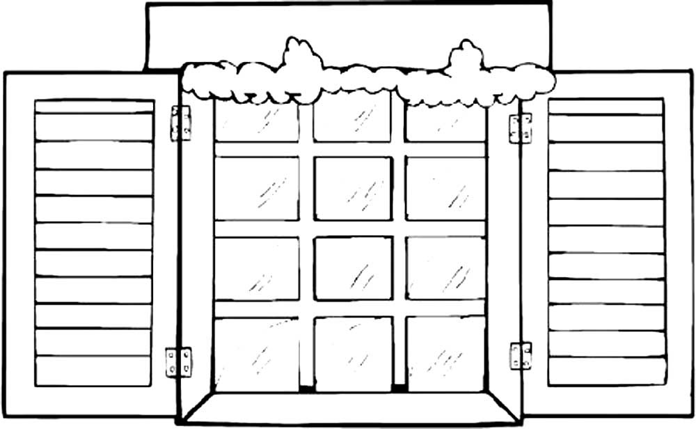 Окно картинка для детей черно белая