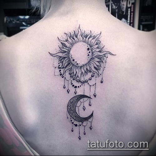 Крутые эскизы тату солнца и луны 030