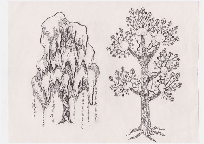 Картинки деревья в графике (19)