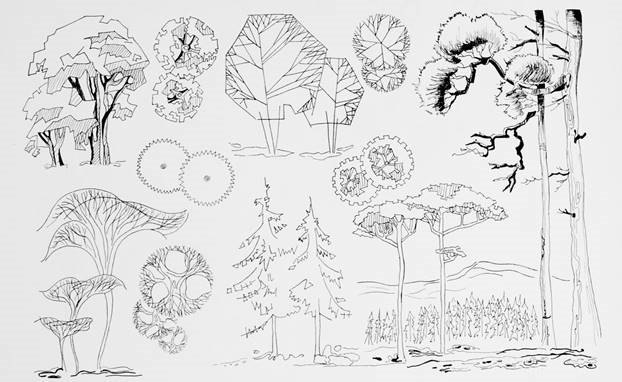 Картинки деревья в графике (20)