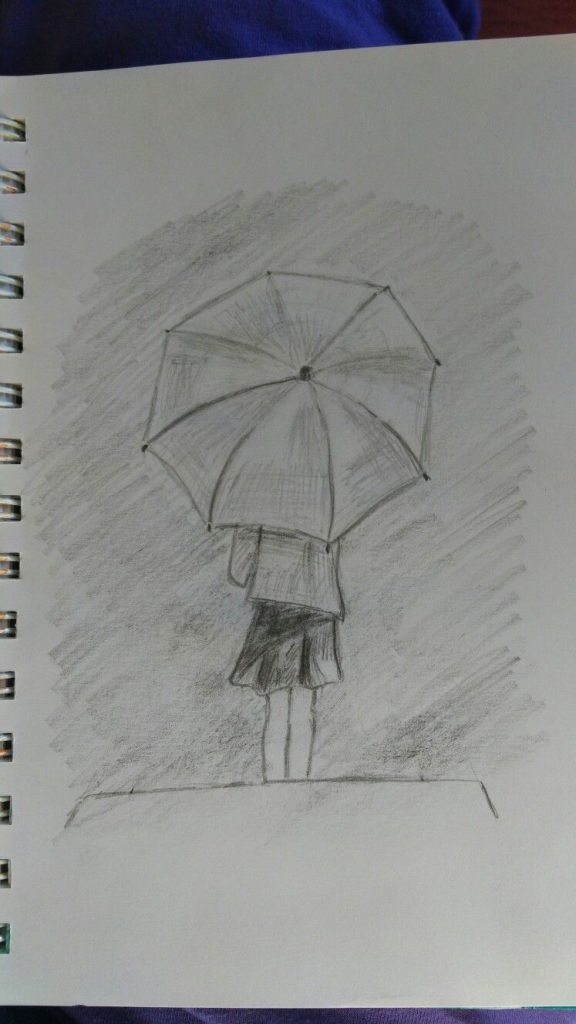 Интересные рисунки дождь карандашом, легкие 07