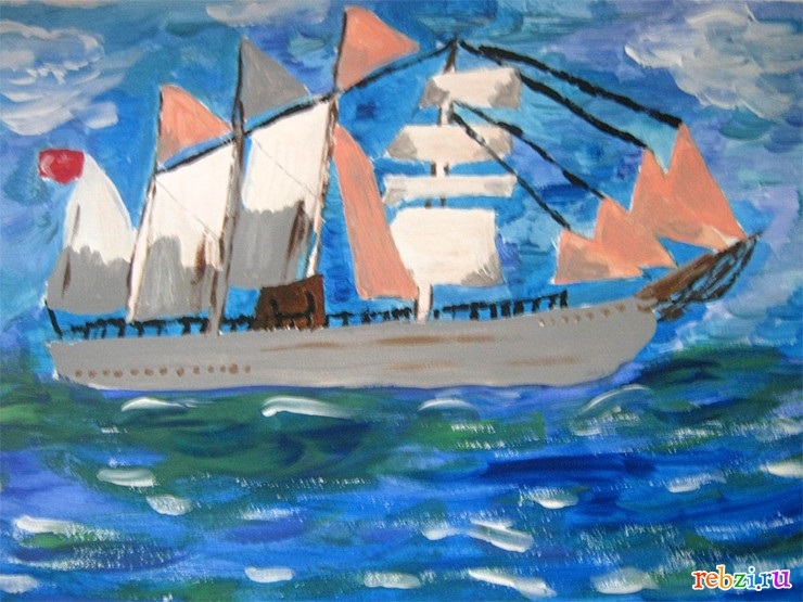 Детские рисунки корабли в море (1)