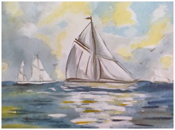 Детские рисунки корабли в море (18)