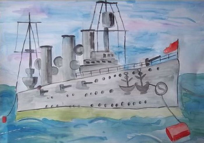 Детские рисунки корабли в море (20)