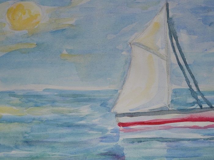 Детские рисунки корабли в море (8)