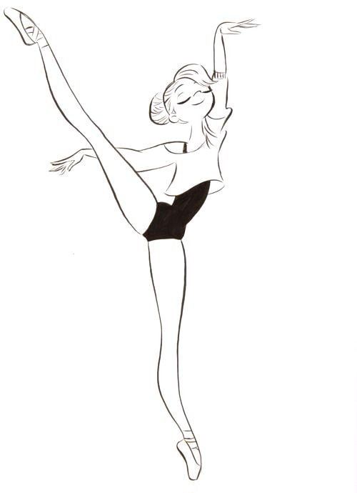 Картинки балерины для срисовки (18)