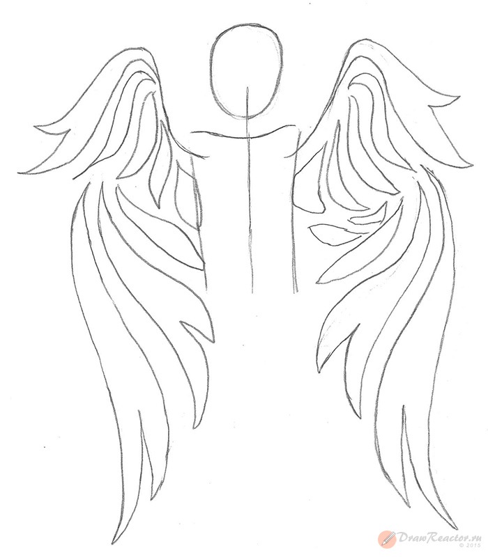 Рисунок карандашом поэтапно Ангел (12)