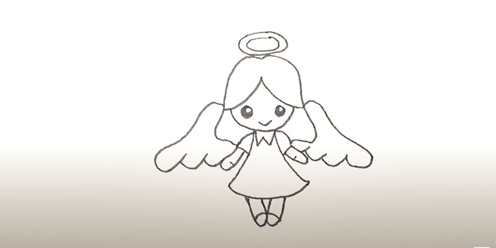 Рисунок карандашом поэтапно Ангел (2)