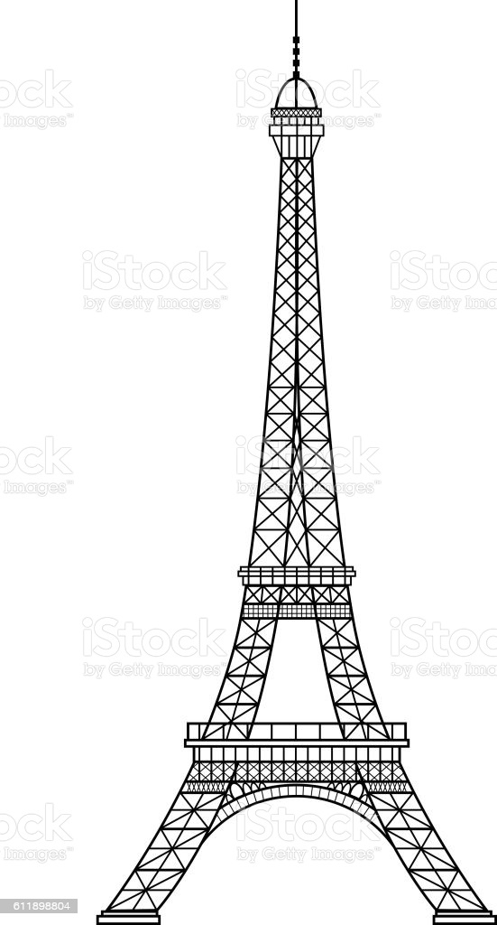 Рисунок эйфелева башня   фото сборка (15)