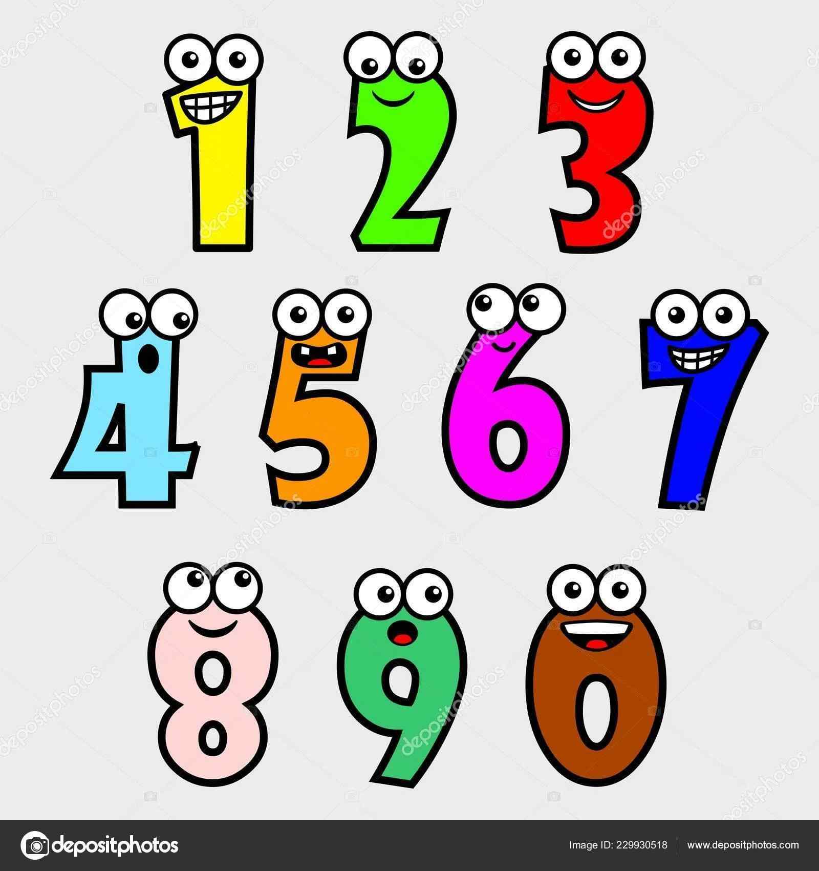 Прикольные рисунки цифр для детей 11