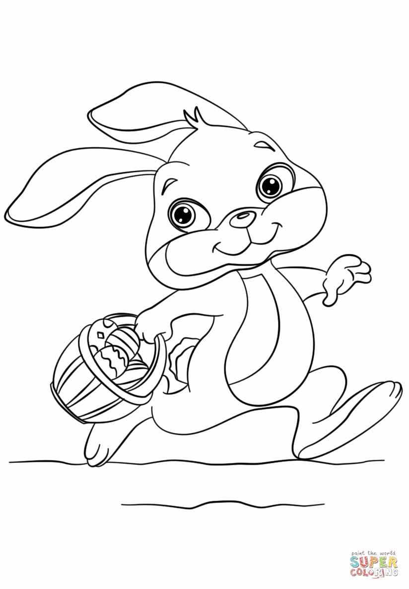 Рисунки пасхального кролика для печати и раскраски 10