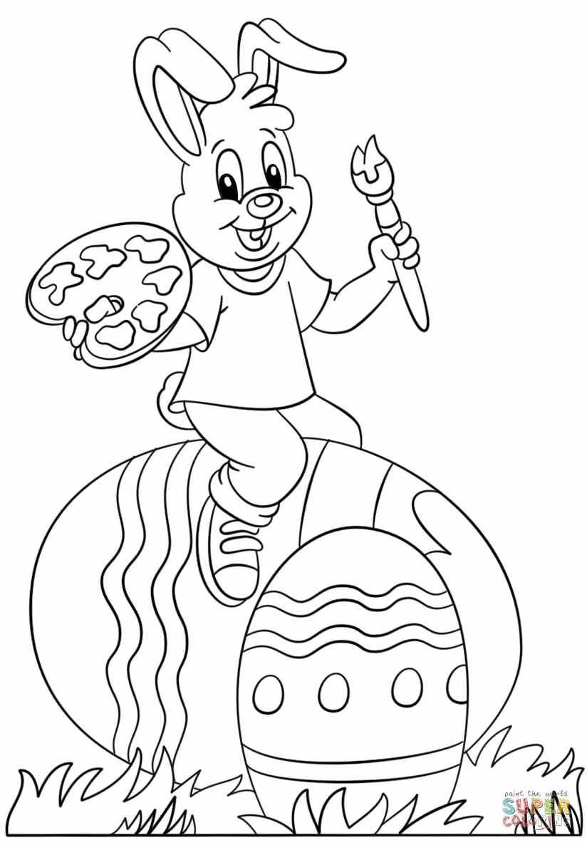 Рисунки пасхального кролика для печати и раскраски 13