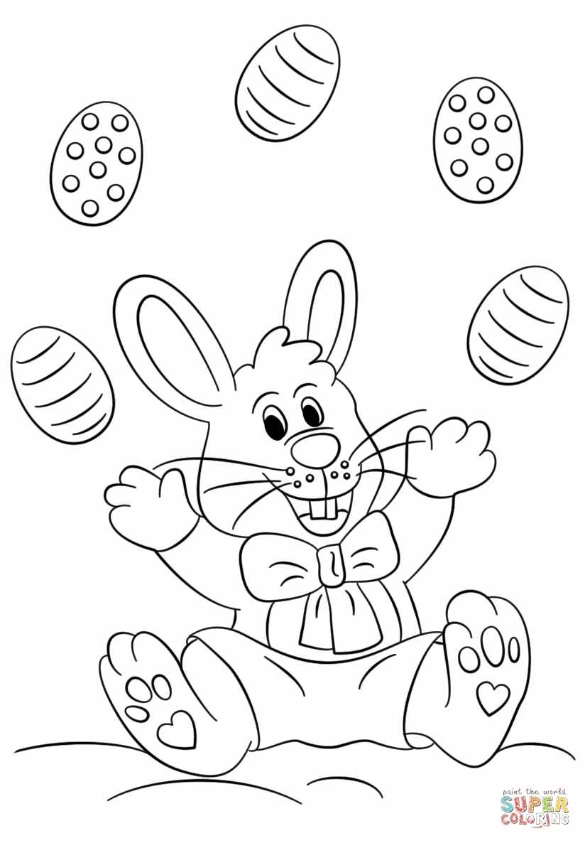 Рисунки пасхального кролика для печати и раскраски 19